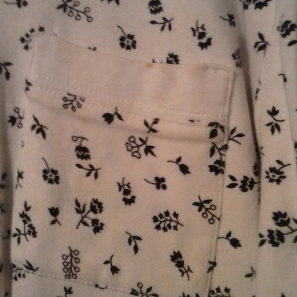 CATHY DANIELS WOMEN'S WHITE/BLACK FLORAL PRINT TOP - Picture 4 of 7
